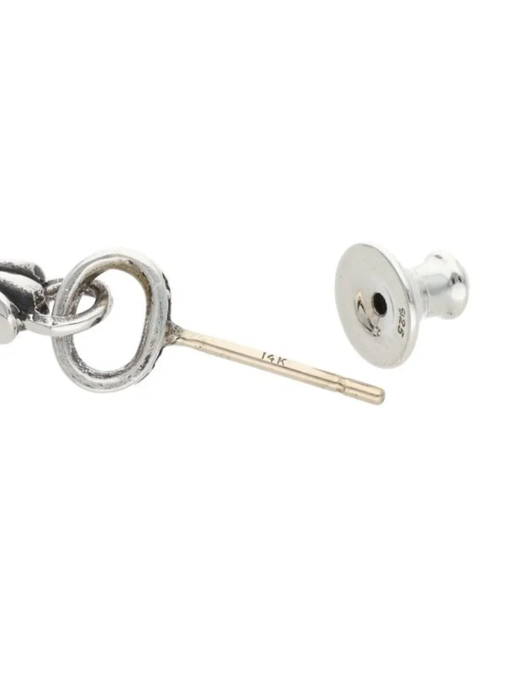 Chrome Hearts Bby Pprchn Baby Fat Drop Silver Earrings